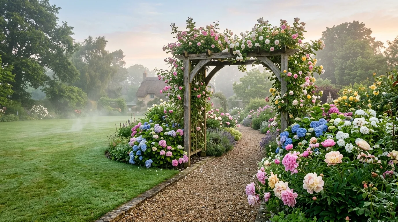 Misty Morning Garden